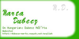 marta dubecz business card